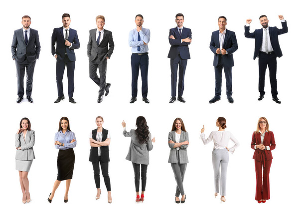 Set of many business people isolated on white - Fotoğraf, Görsel
