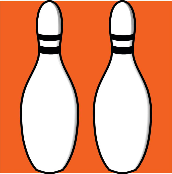 Vector, Image of bowling pin, full color, transparent background - Vektör, Görsel