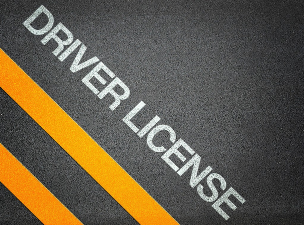Driver License Text Writing Road Asphalt - Photo, Image