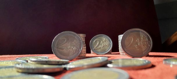 Collection of 2 euro coins - wealth - Foto, Imagem