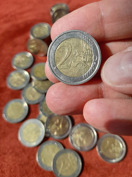 Collection of 2 euro coins - wealth - Foto, Bild