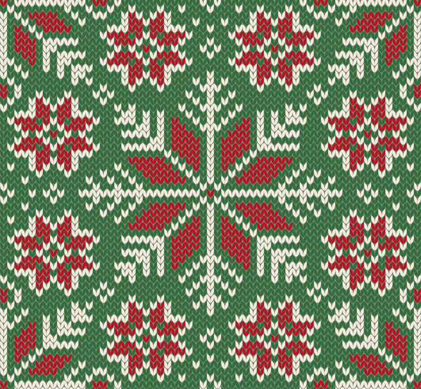 Knitted Seamless Christmas pattern - Vector, Image