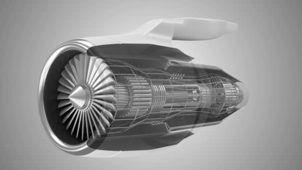 Airplane Jet Engine Turbine - Video, Çekim