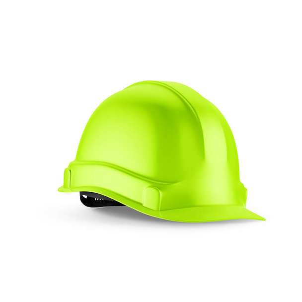 Green Hard Hat Mockup Isolated on White Background 3D Rendering - Photo, image