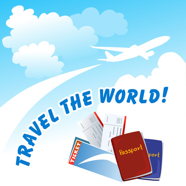 Air Travel card - Вектор,изображение