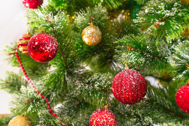 Decorated Christmas tree on white background - Zdjęcie, obraz
