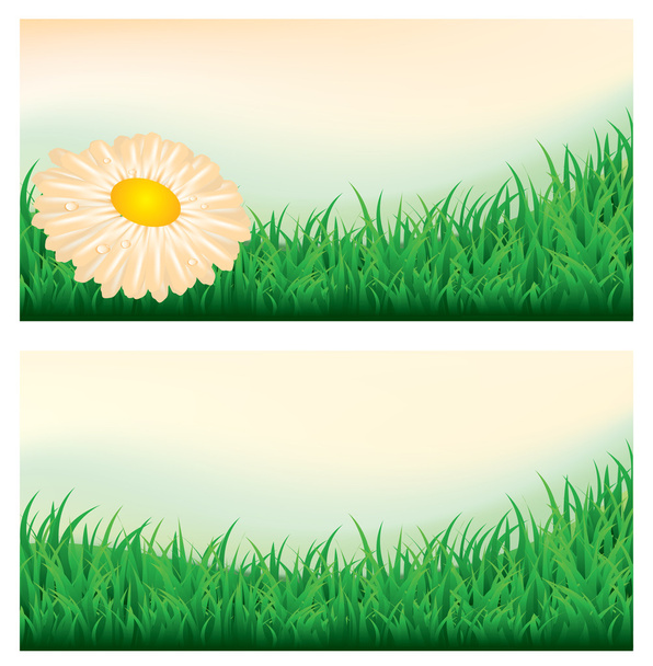 Banderas del prado de verano, ilustración vectorial
 - Vector, imagen