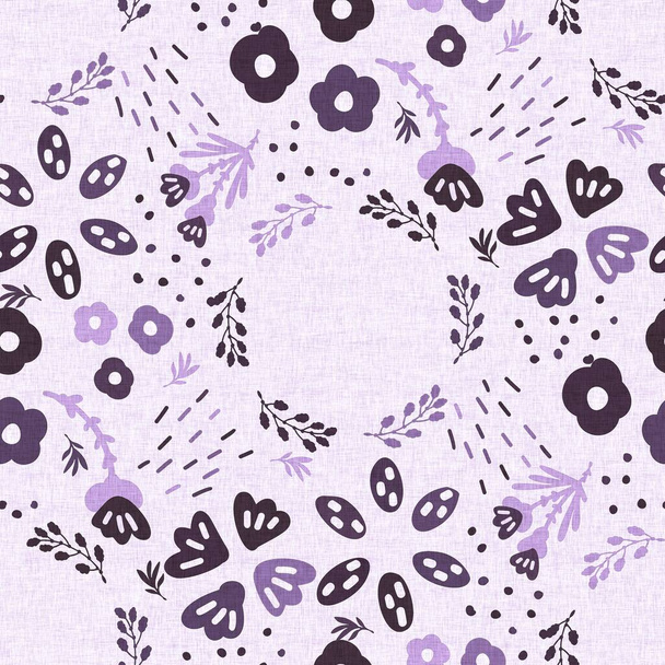 Гендерний нейтральний квітковий безшовний растровий фон. Простий примхливий фіолетовий 2 тонний візерунок. Дитячі квіткові дитячі шпалери або сканді по всьому принту
 - Фото, зображення