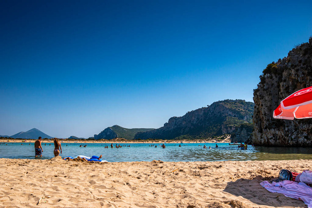 Beautiful summer scenery from Voidokoilia beach near Romanos area in Messenia, Peloponnese, Greece, Europe - Photo, Image