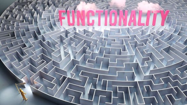 Functionality and a difficult path, confusion and frustration in seeking it, hard journey that leads to Functionality - Фото, изображение