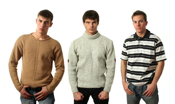 Three young sexy men isolated on white - Φωτογραφία, εικόνα