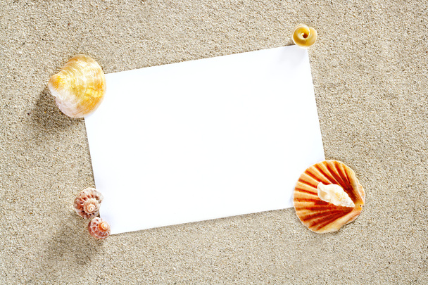 Blank paper copy space summer beach sand vacation - Photo, image