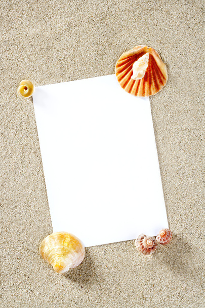 Blank paper copy space summer beach sand vacation - Foto, immagini