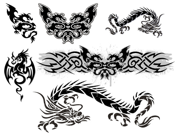 Graphic dragon designs - Vector, Image