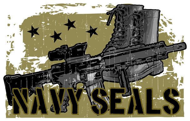 Військово-морського флоту Печатки буквене позначення з військових елементів - Вектор, зображення