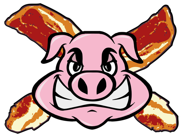 Свинья и бекон
 - Вектор,изображение