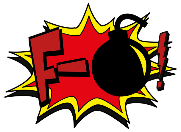 F-bomba robbanás buborék - Vektor, kép