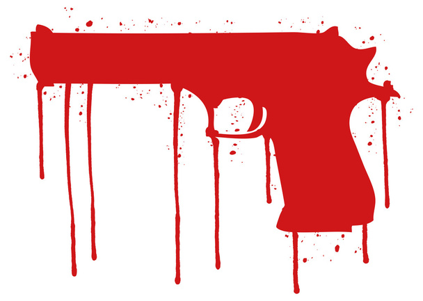 Red hand gun - Vector, Image