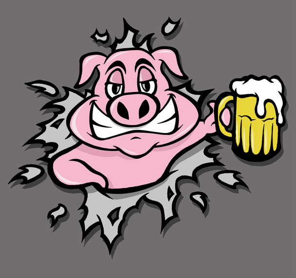 Cerdo borracho
 - Vector, Imagen