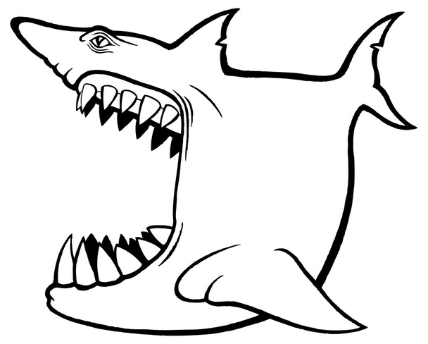 Καρχαρία με ανοιχτό το στόμα - Διάνυσμα, εικόνα