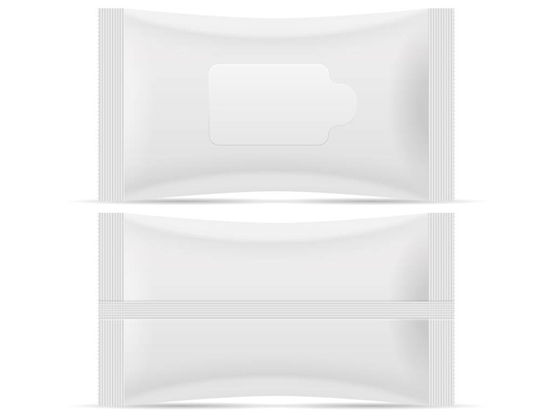 Wet wipes package set on a white background. Vector illustration. - Vetor, Imagem