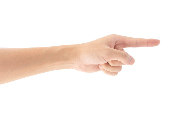 Point the finger, Isolated on white background, Clipping path Included. - Photo, image