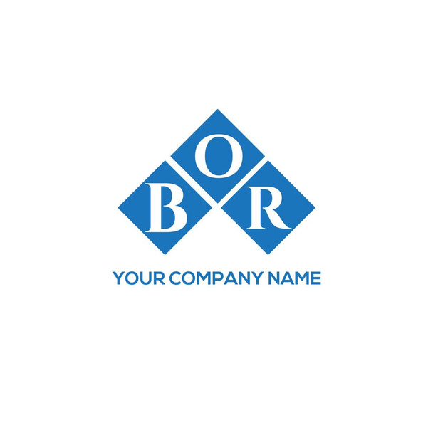 Дизайн логотипа BOR на белом фоне. Креативные инициалы BOR буквенная концепция логотипа. Буква BOR. - Вектор,изображение
