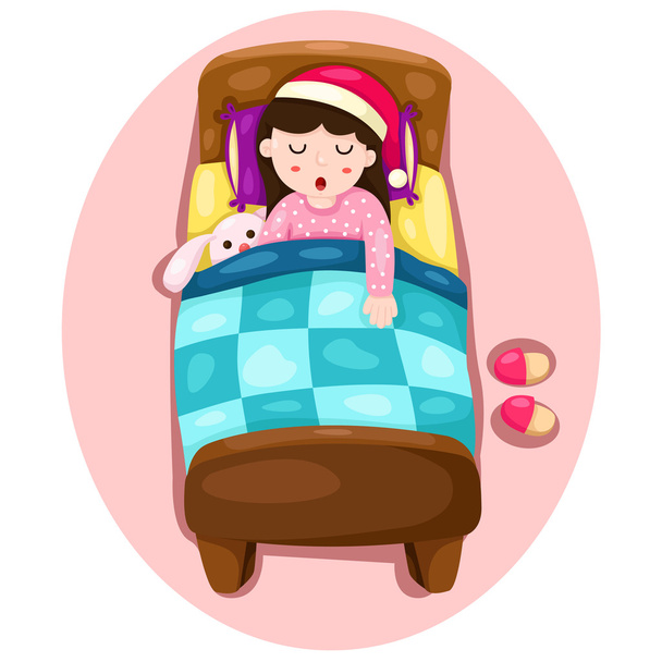 Illustrator of girl sleeping - Vector, Image