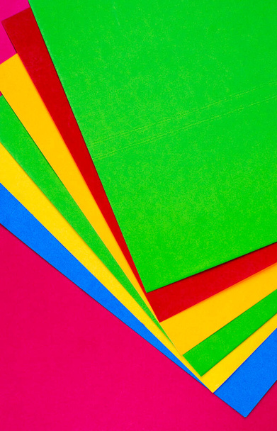 Group of coloured cardboard. Rainbow background - Photo, image