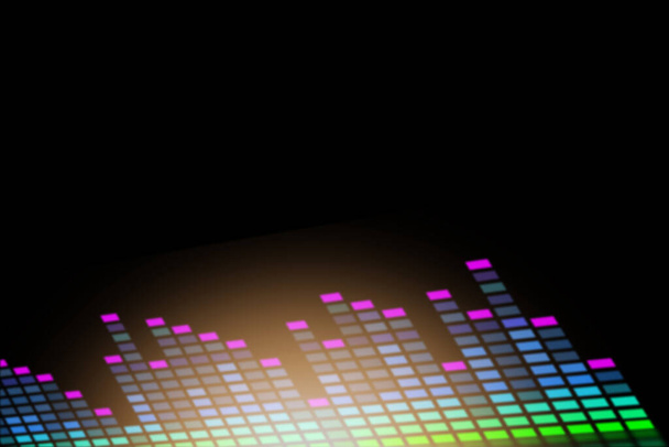 geluid muziek equalizer in donker scherm van elektronische audio - Foto, afbeelding