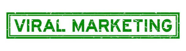 Grunge green viral marketing word sqaure rubber seal stamp on white background - Vector, Imagen