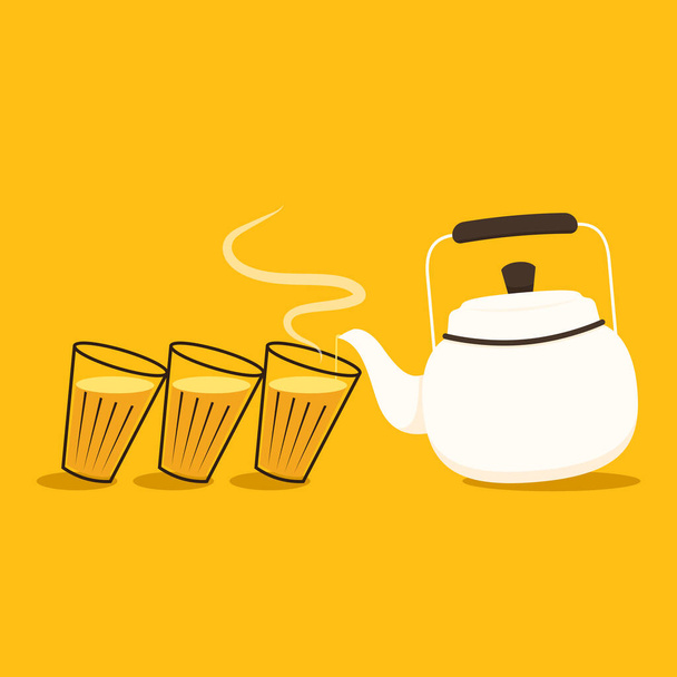Indian hot drink vector. Indian chai icon. Chai is Indian drink.  - Vector, Image