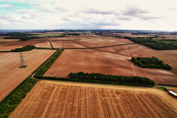 Aerial footage and high angle view of British Countryside, drone's footage - Photo, Image