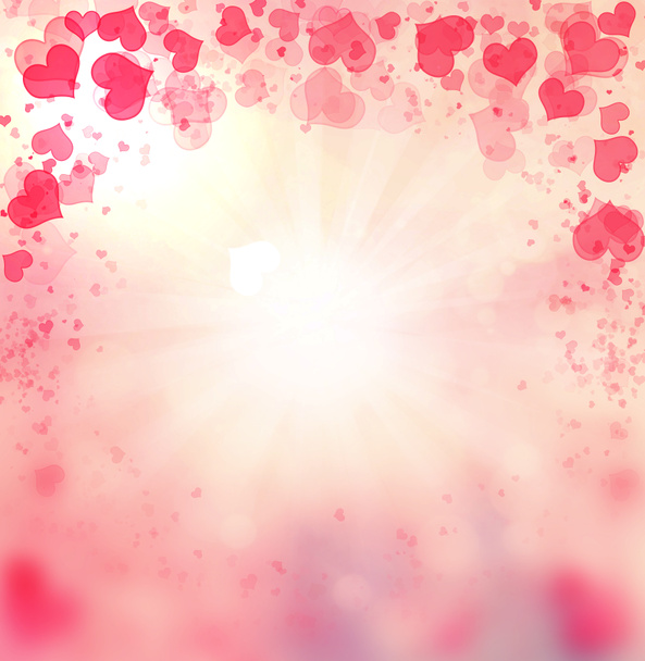 Valentine Hearts Abstract Pink Background. St.Valentine's Day Wa - Photo, Image