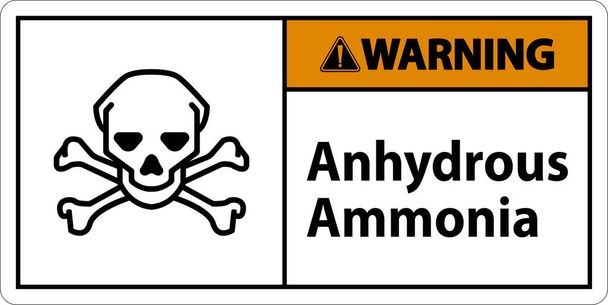 Warning Anhydrous Ammonia Sign On White Background - Vektor, kép