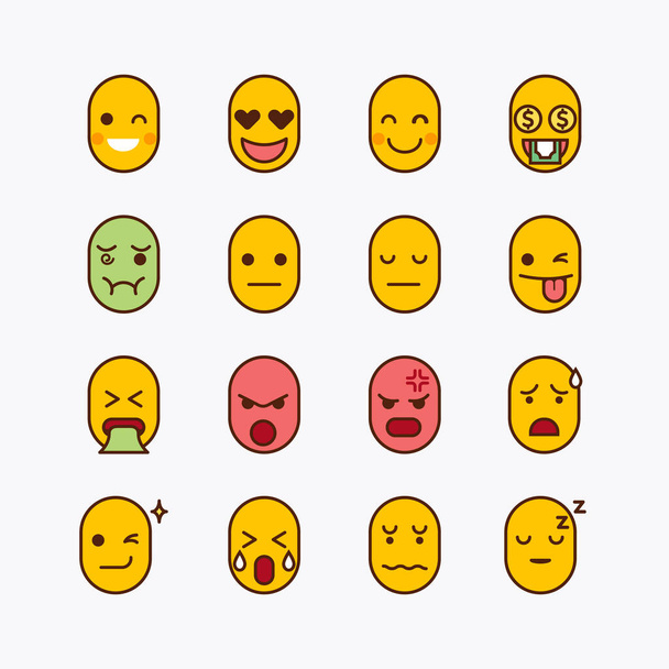 emoji face icons set. on a white background. Vector icon - Vettoriali, immagini