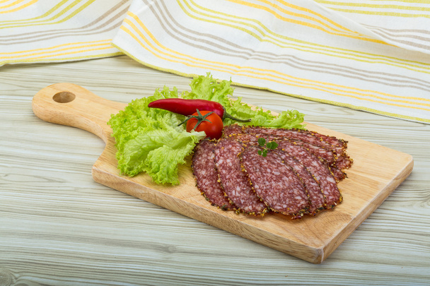 Sliced salami - Photo, Image