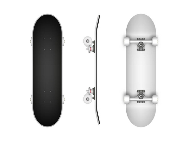 Realistic skateboard isolated on white background in vector format - Vetor, Imagem