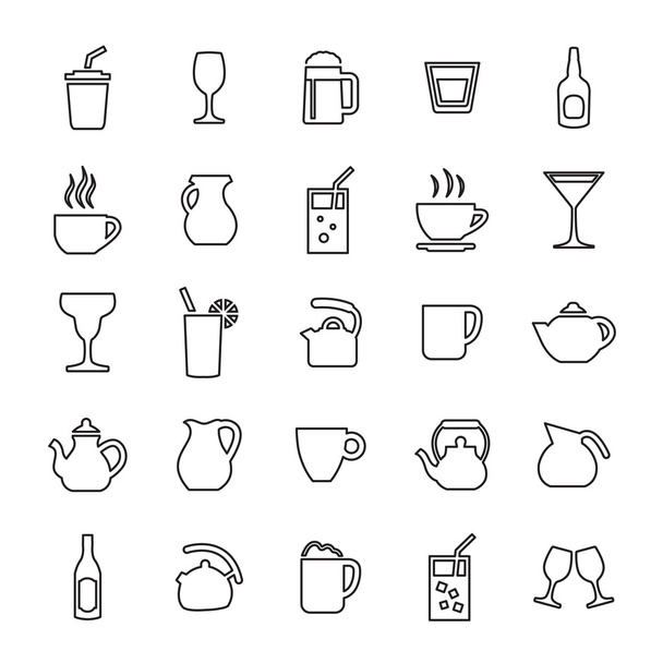 25 outline, universal drinks icon - Vector, Image