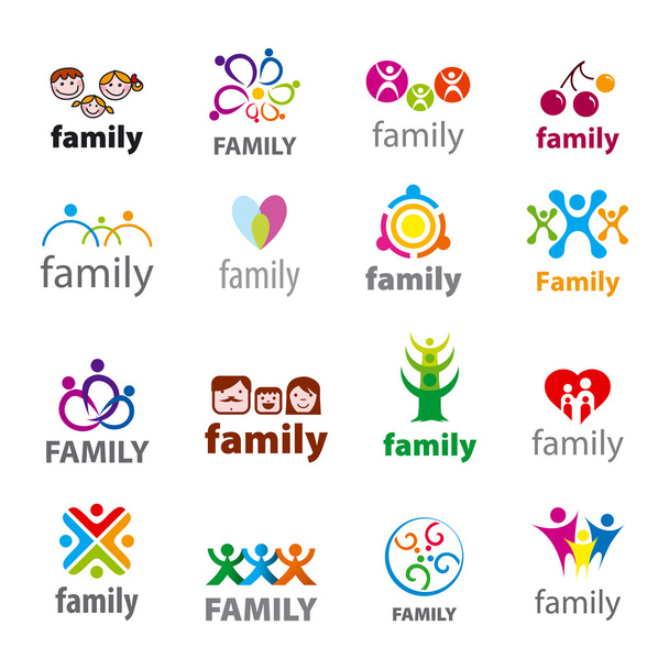 μεγάλο σύνολο διάνυσμα λογότυπα οικογένεια - Διάνυσμα, εικόνα