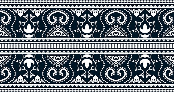 Abstract ethnic geometric print pattern design repeating background texture in black and white. EP.86.Vintage ornament print. Great for fabric and textile, wallpaper, packaging - Vektor, Bild