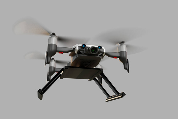 Drone technology engineering device industry flying in industrial logistic export import product home delivery service logistics shipping transport transportation to go new year 2022 3D render - Фото, изображение