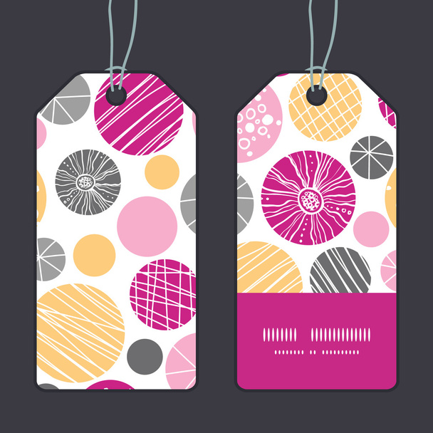 Vector abstract textured bubbles vertical stripe frame pattern tags set - Vecteur, image