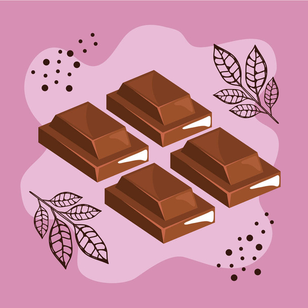 chocolate sweet bars candies poster - Вектор, зображення