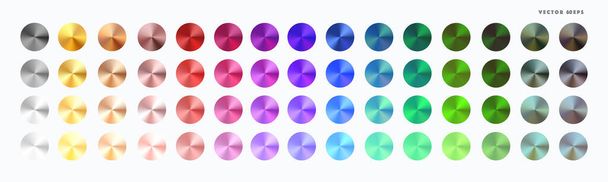 Multi colored radial gradient set. Collection of shiny foil in rainbow colors palette. Vector illustration - Vektor, obrázek