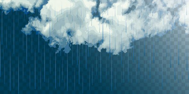 Realistic cloud and rain.Vector illustration. - Vector, afbeelding