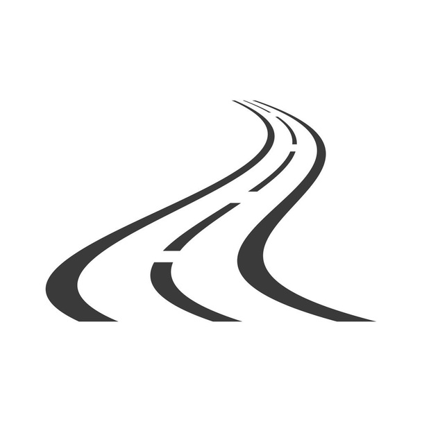 Road line icon isolated on white background.Vector illustration. - Wektor, obraz