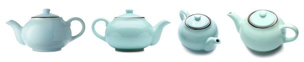 Set of teapots isolated on white - Fotó, kép