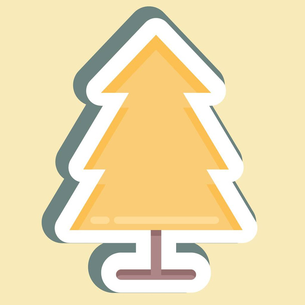 Sticker Pine. suitable for City Park symbol. simple design editable. design template vector. simple illustration - Vektor, kép
