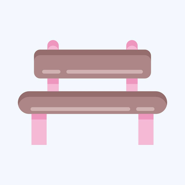 Icon Bench. suitable for City Park symbol. flat style. simple design editable. design template vector. simple illustration - Вектор, зображення
